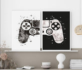 TPFLiving Poster Leinwand / Aquarell Gamepad, Spielekonsole, Computerspiele - / Verschiedene Größen - OHNE Rahmen - Modell 2PCS